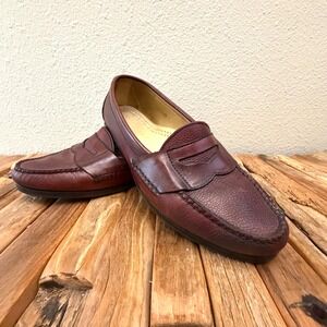 Cole Haan Mens Burgundy Leather Penny Loafer  Size 10
